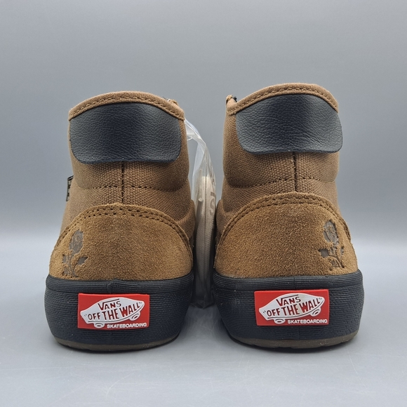 New Vans The Lizzie Dirt Brown and Black Women's Size 5.5 Cute with Rose Flower - Picture 7 of 10